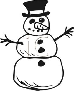 243x300 Image A Snowman In Black And White