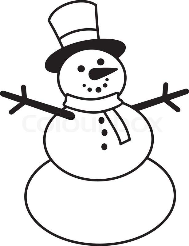 Snowman Black And White | Free download on ClipArtMag