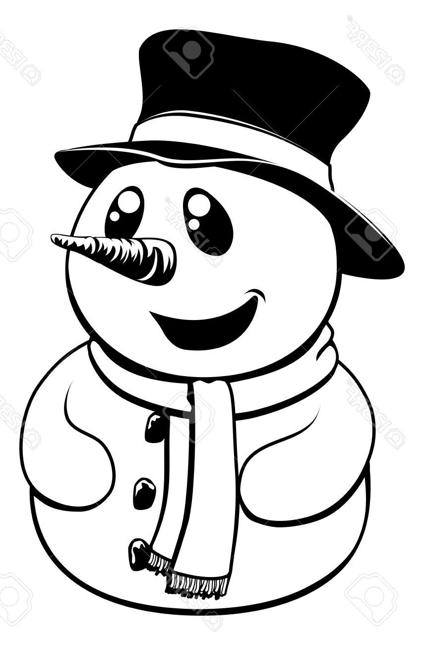 855x1300 Unique Illustration Of Cute Black And White Christmas Snowman