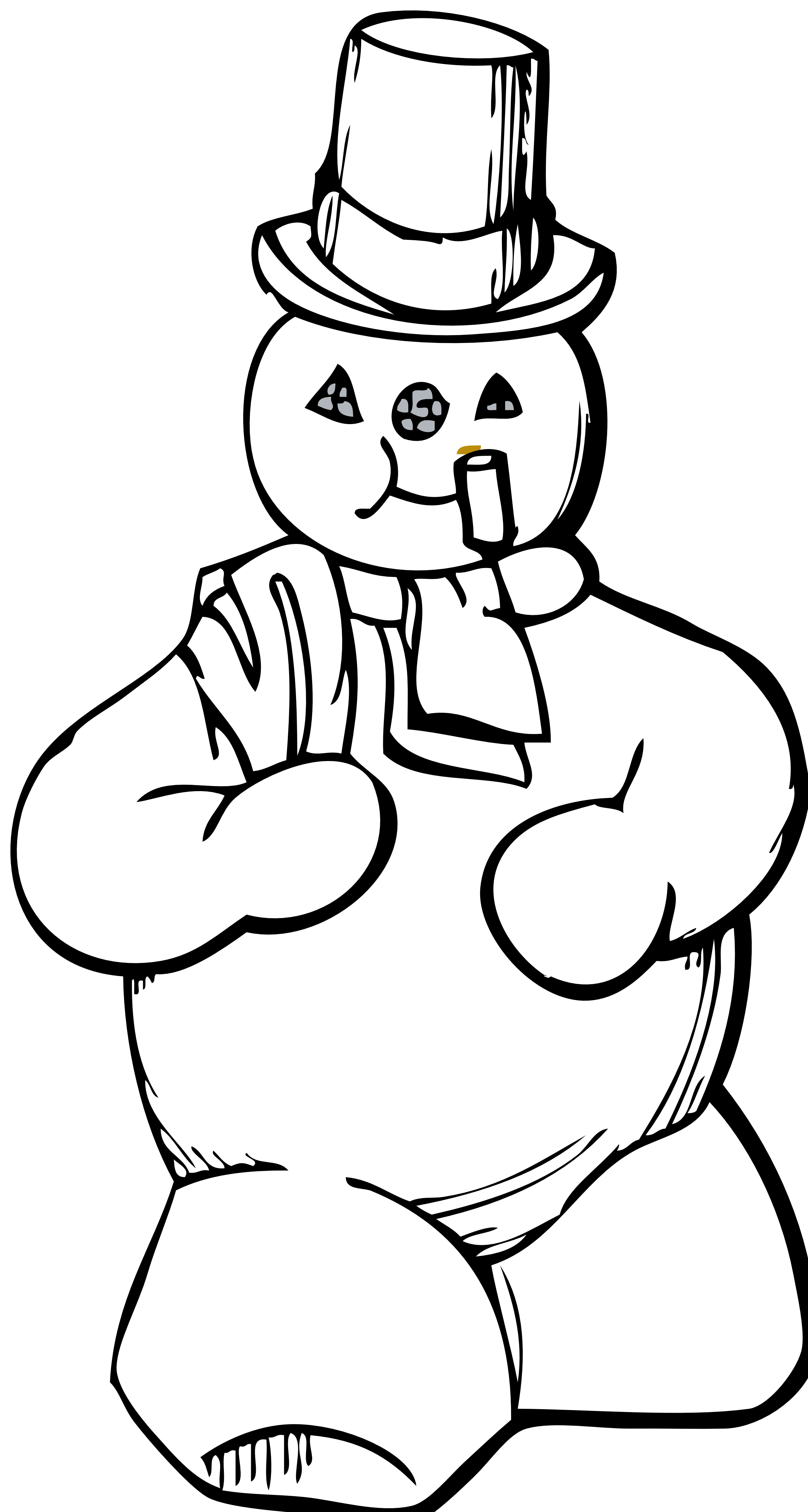 2555x4778 Black Amp White Clipart Snowman