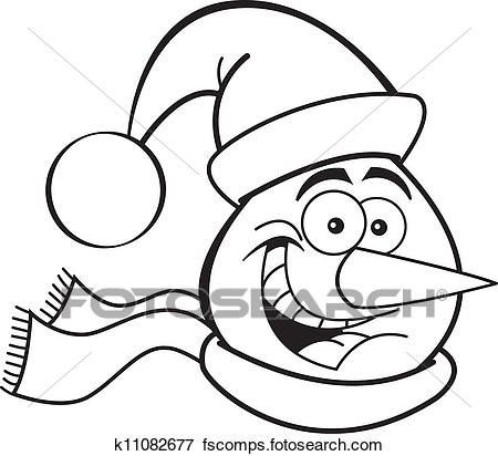 450x412 Clip Art Of Snowman Head K11082677
