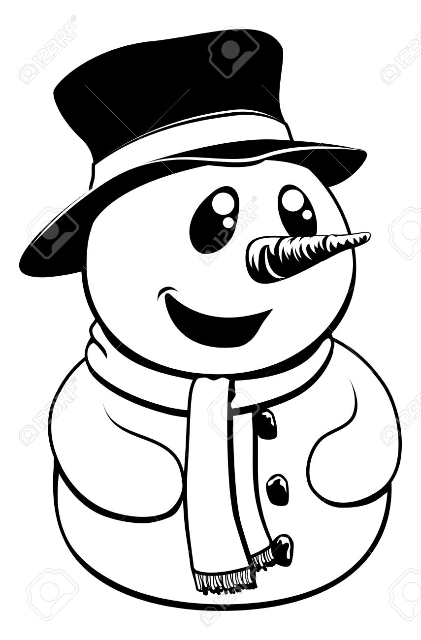 Snowman Black And White Clipart | Free download on ClipArtMag