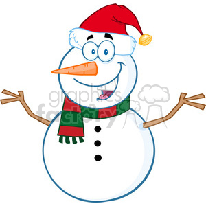300x300 Royalty Free Royalty Free Rf Clipart Illustration Happy Snowman