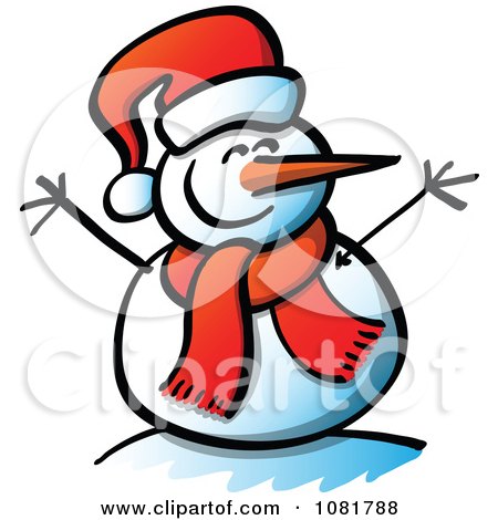 450x470 Santa And Snowman Clipart