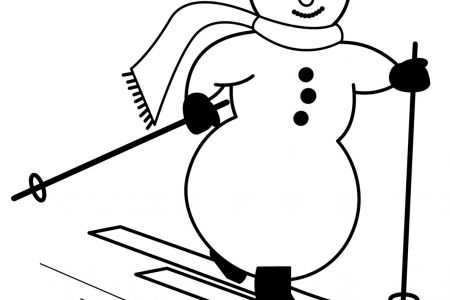 450x300 Snowman Clipart Black And White Clipart Download, Winter Snowman
