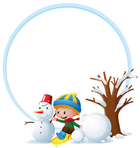 284x300 Border Template With Boy Writing On Book Illustration Royalty Free