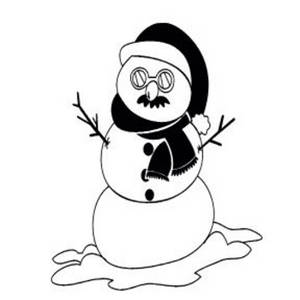 300x300 Clipart Illustration Of A Snowman With Glasses