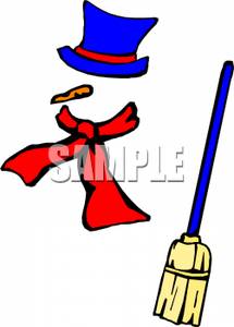 215x300 Invisible Snowman With A Scarf, A Carrot Nose, A Hat And A Broom