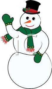 177x300 Colorful Cartoon Of A Festive Snowman Waving