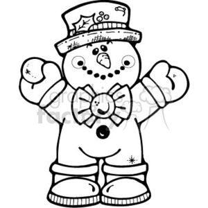 300x300 Black And White Snowman Clip Art Cliparts