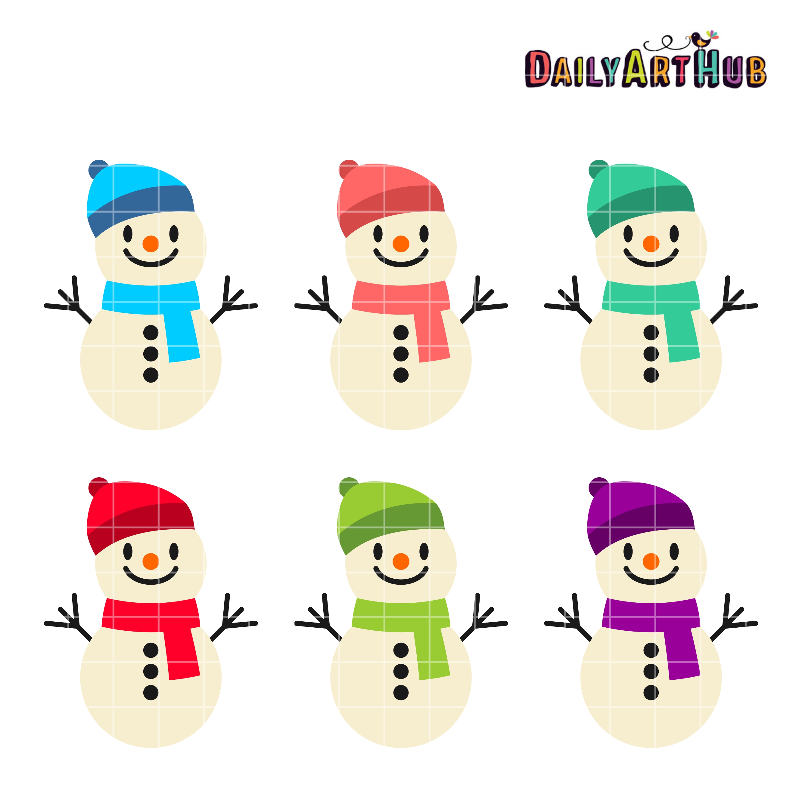 2664x2670 Funny Cute Snowmen Clip Art Set Daily Art Hub