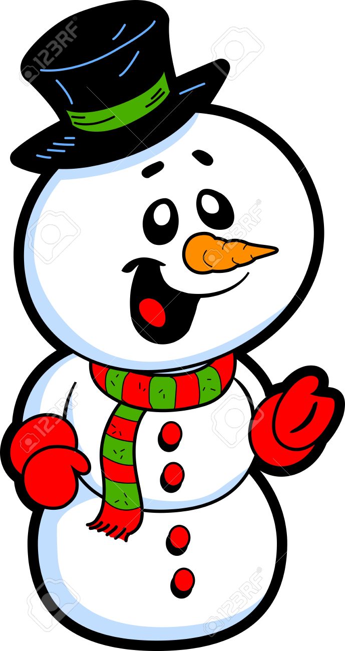 689x1300 Happy Smiling Snowman With Top Hat And Carrot Nose Royalty Free