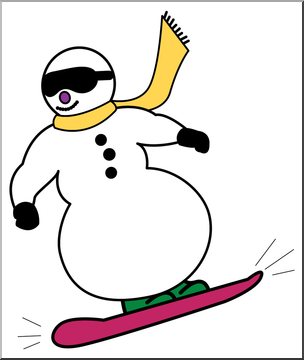 304x360 Clip Art Snowboarding Snowman Color 2 I Abcteach