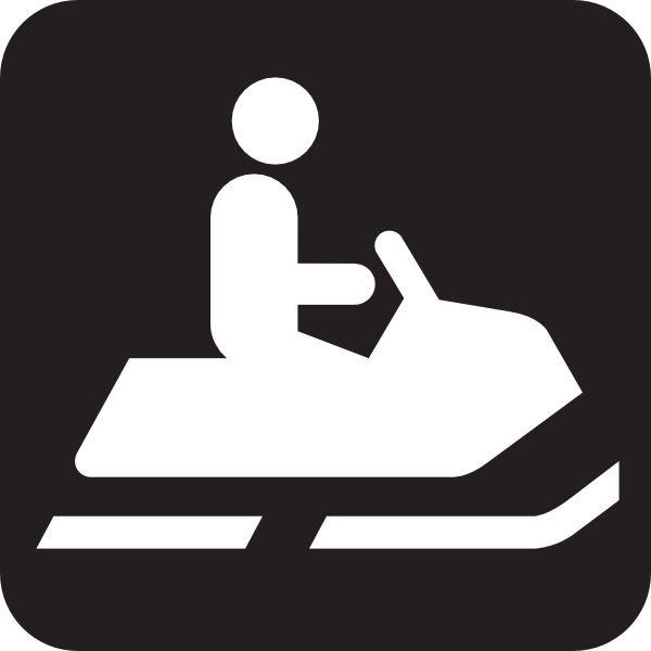 600x600 Snowmobile Trail Black Clip Art