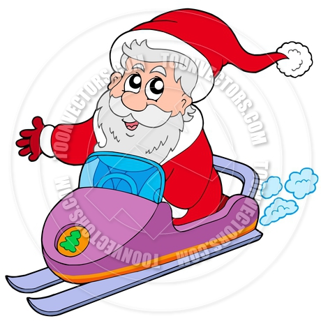 460x460 Cartoon Santa Claus On Snowmobile By Clairev Toon Vectors Eps