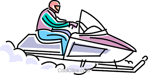 480x242 Snowmobile Racing Through The Snow Royalty Free Vector Clip Art