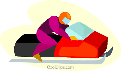 480x282 Person Snowmobiling Royalty Free Vector Clip Art Illustration