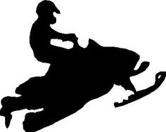 236x188 Snowmobile Crossing Silhouette