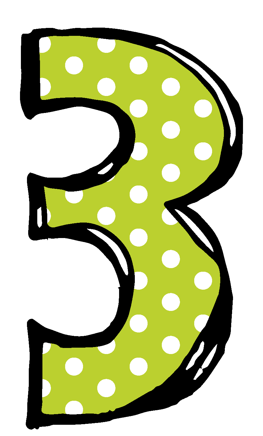 868x1436 Polka Dot Number 3 Clipart