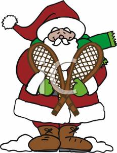 231x300 Santa Holding Snowshoes