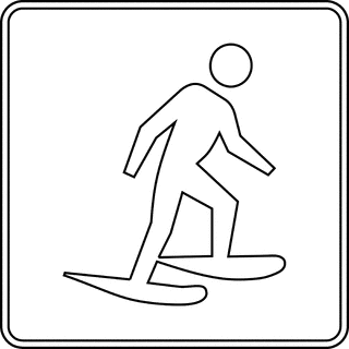 320x320 Snowshoeing, Outline Clipart Etc