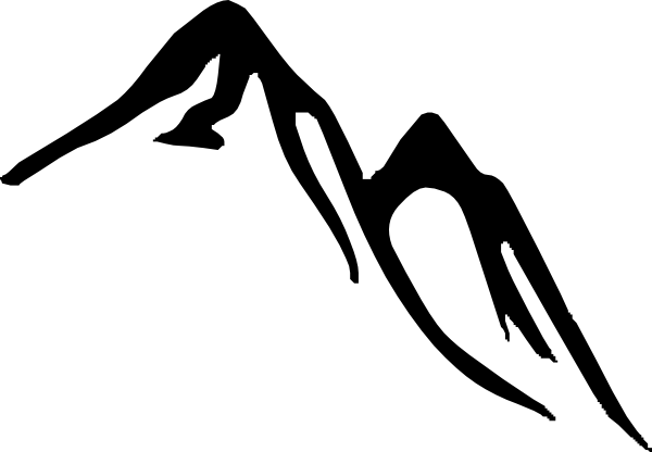 600x416 Free Mountain Clipart Black And White Image