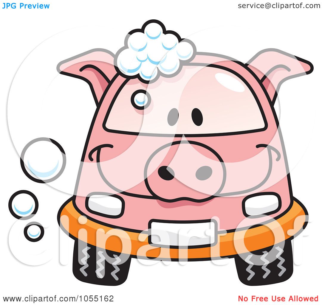 1080x1024 Royalty Free Vector Clip Art Illustration Of A Happy Pig Car