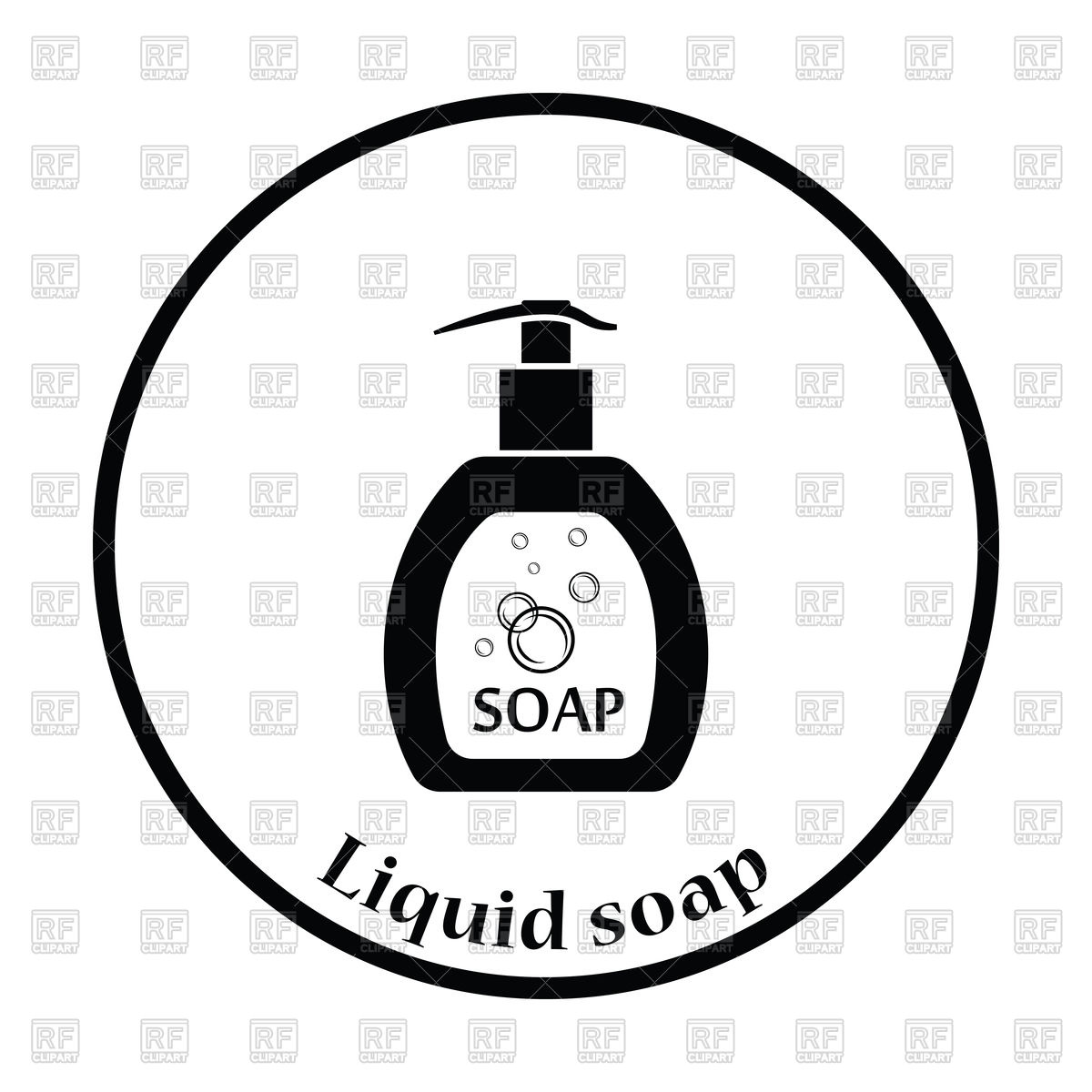 1200x1200 Thin Circle Design Of Liquid Soap Icon Royalty Free Vector Clip