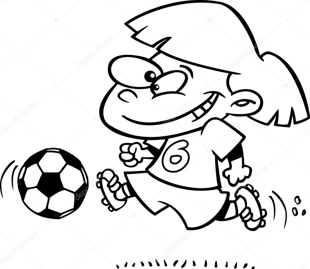 1023x887 Sports Clip Art Of A Black And White Boy Kicking A Soccer Ball