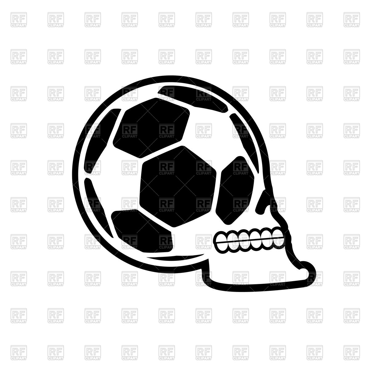 1200x1200 Soccer Ball Skull Royalty Free Vector Clip Art Image