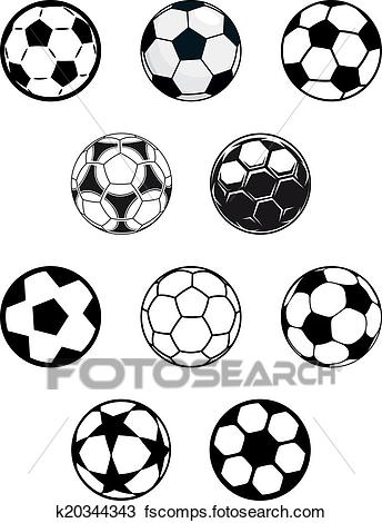 344x470 Clipart Of Set Of Soccer Or Football Balls K20344343