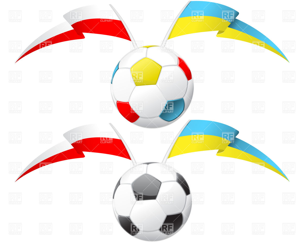 1200x960 Soccer Ball With Poland And Ukraine Flags Royalty Free Vector Clip
