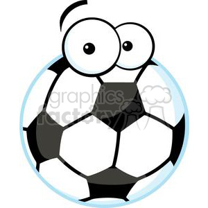 300x300 Royalty Free Soccer Ball With Cartoon Eyes 379713 Vector Clip Art