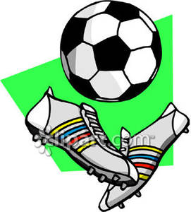 271x300 Soccer Ball And Soccer Cleats Royalty Free Clipart Picture