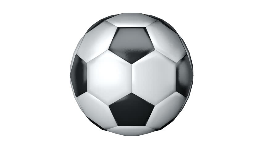 852x480 Ball For Soccer With Realistic Leather Texture Rotate On White