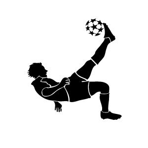 300x300 Kicking Soccer Ball Clipart