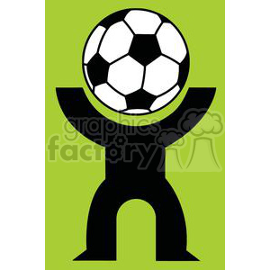 300x300 Royalty Free Silhouette Person With A Soccer Ball Head 379806