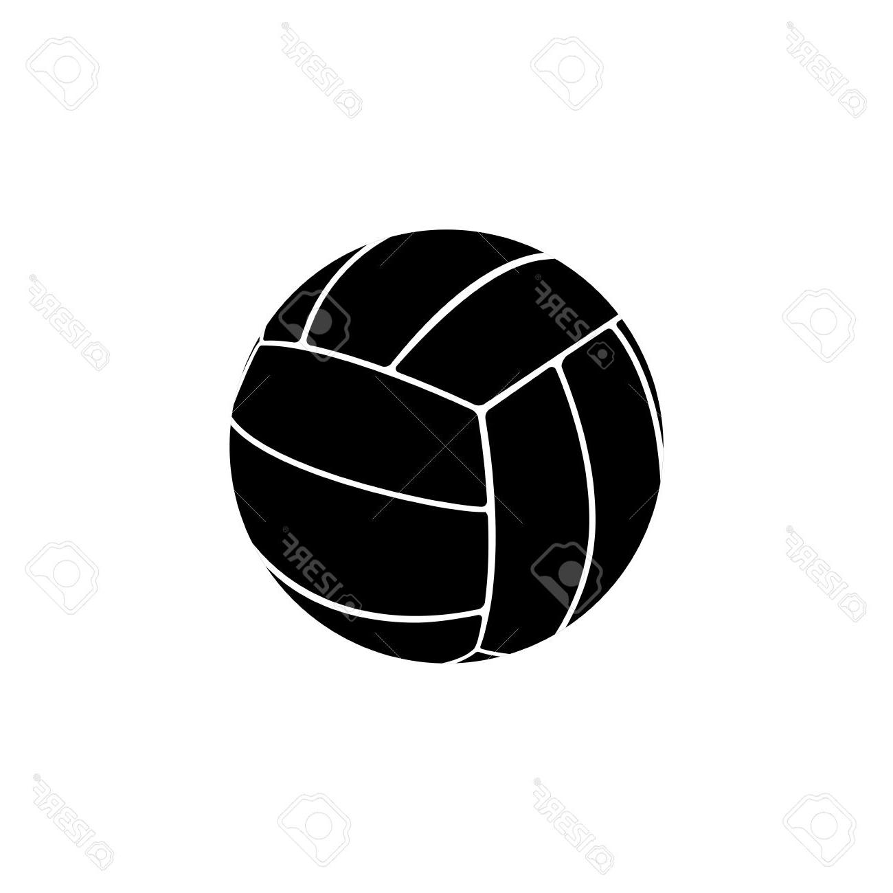 1300x1300 Best Abstract Volleyball Ball Silhouette On White Background Stock