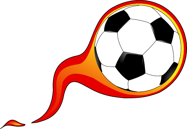 600x415 Free Soccer Ball With Flames Clipart Image