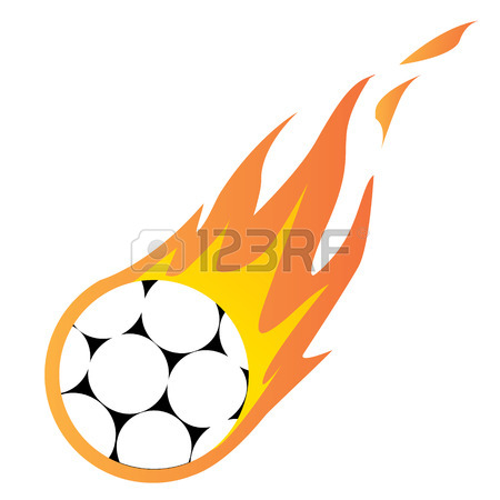 450x450 Illustration Of A Fast Moving Soccer Ball On Fire Royalty Free