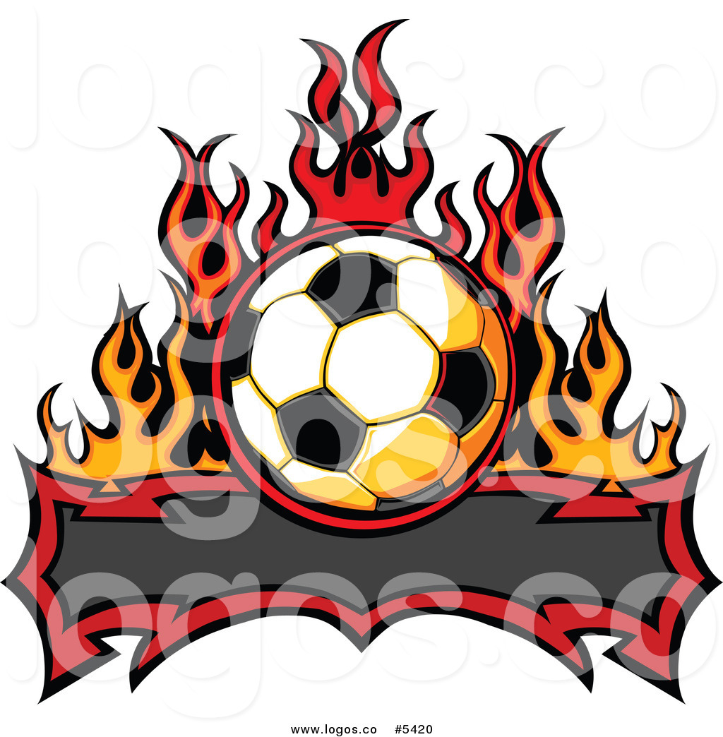 1024x1044 Royalty Free Vector Of A Logo Of A Tribal Banner Under A Soccer