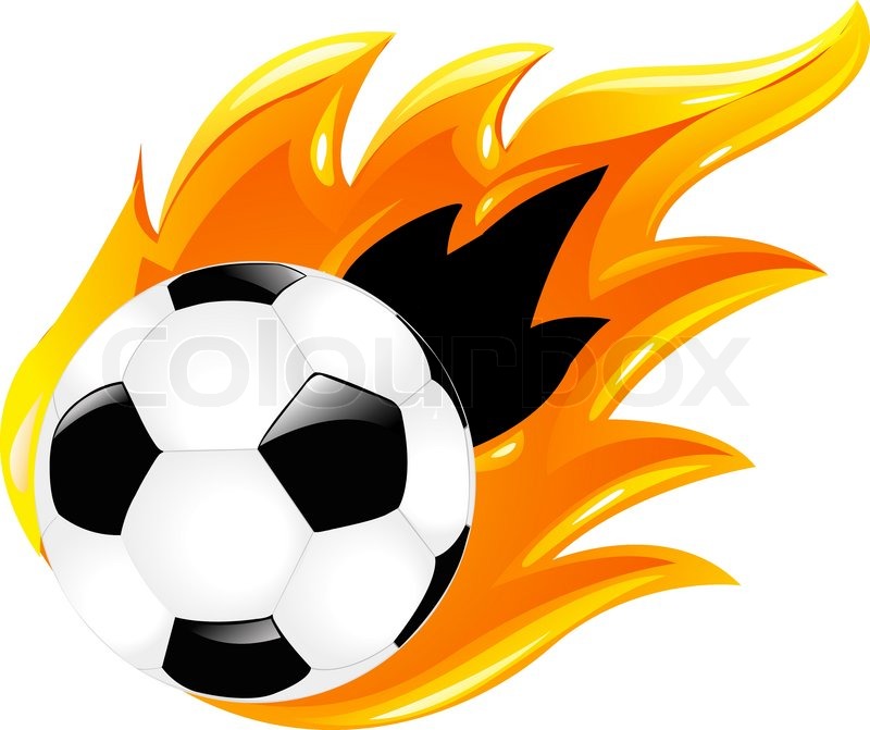 800x671 Soccer Ball And Burning Soccer Ball, Isolated On White Stock