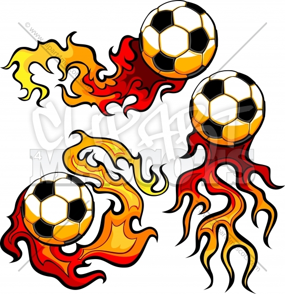 572x590 Soccer Ball Flame Graphic Vector Logo