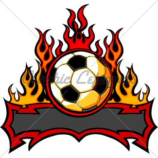 325x325 Soccer Ball Template With Flames Gl Stock Images