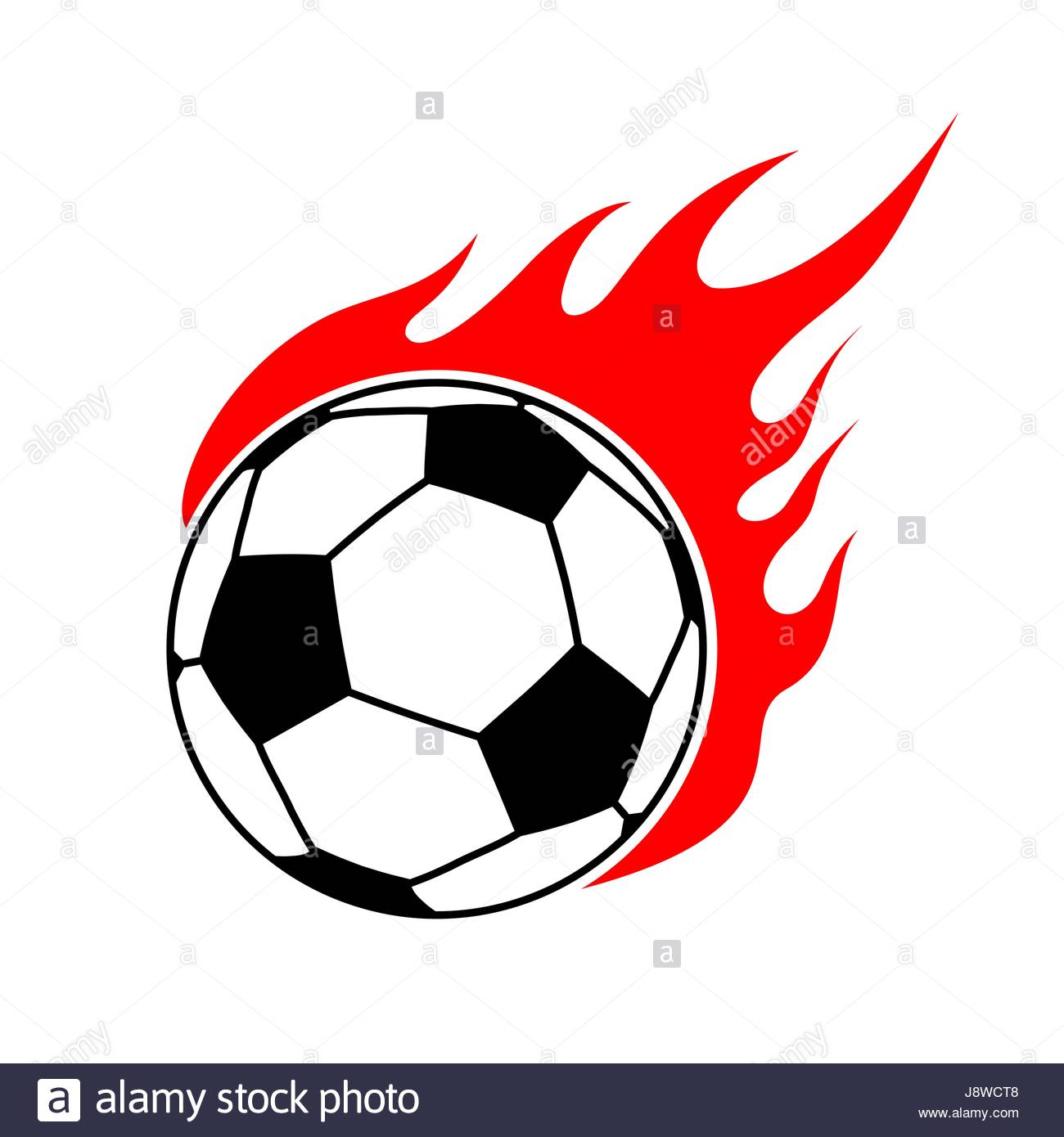 1300x1390 Fire Soccer Ball. Flame Football. Emblem Game Sport Team Stock