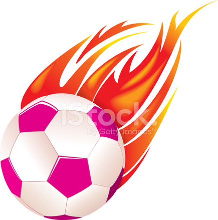 435x439 Flaming Pink Soccer Ball Stock Vector