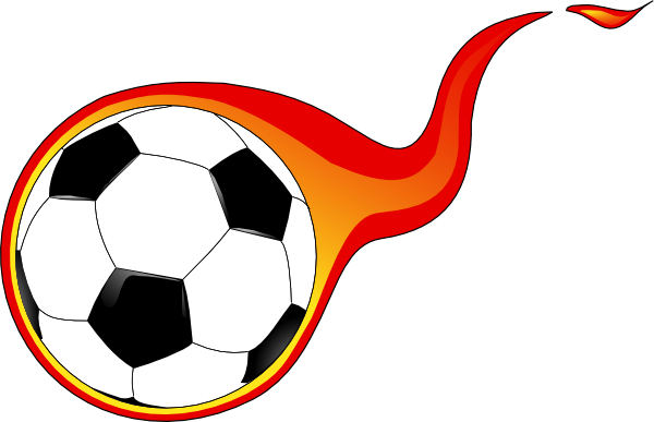 600x387 Flaming Soccer Ball Clip Art