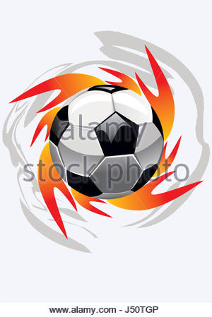 300x449 Fire Ball On Black. Vector Illustration Clip Art Stock Photo