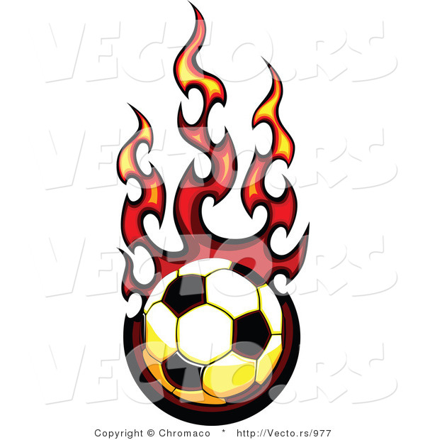 600x620 Vector Of A Fast Soccer Ball Engulfed In Flames By Chromaco