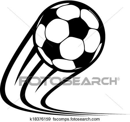 450x424 Clip Art Of Zooming Soccer Ball Flying Through The Air K18376159